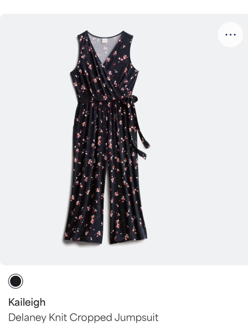 Women's Navy Floral Jumpsuit- Sleeveless V-Neck